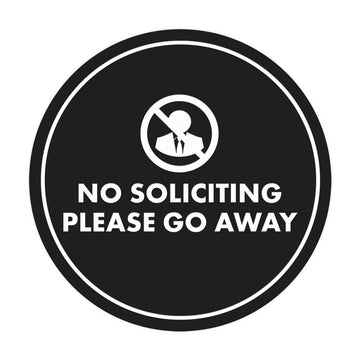 Circle No Soliciting Please Go Away Wall or Door Sign